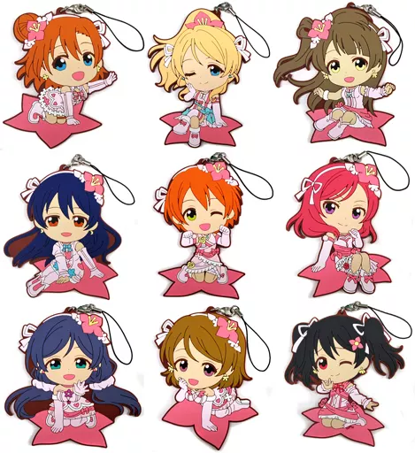 全9種セット ビッグラバーストラップ きゅんキャラいらすとれーしょんず 「一番くじプレミアム ラブライブ! The School Idol Movie」 L賞