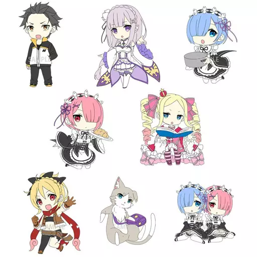 全8種セット 「Re：ゼロから始める異世界生活 トレーディングラバーストラップ」