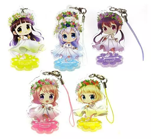 全5種セット 「ご注文はうさぎですか?? スタンド付きアクリルストラップ」 ローソン限定