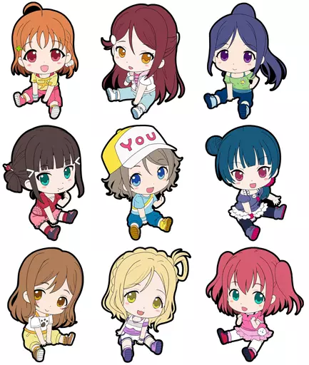 全9種セット 「ラブライブ!サンシャイン!! ぺたん娘トレーディングラバーストラップ 」