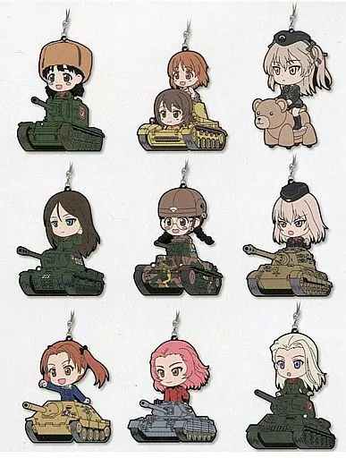 全9種セット みなさん集合です!ver. ビッグラバーストラップ きゅんキャラいらすとれーしょんず 「一番くじプレミアム ガールズ＆パンツァー劇場版 ～戦車道は乙女のたしなみです!～」 K賞