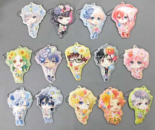 全14種セット 「B-PROJECT～鼓動*アンビシャス～ トレーディング ぷにぷに花冠ダイカットキーホルダー」 LOVE＆ART FAMILY MTG2017 ～HAPPY FLOWER FESTIVAL～グッズ