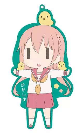 高校生ひな子＆小学生ひな子(背景：緑色) オモテウラバー 「ひなこのーと」
