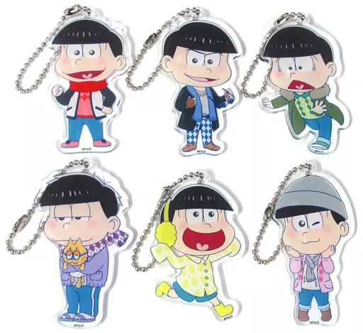全6種セット 「おそ松さん×AnimePlaza アクリルボールチェーン(冬服Ver.)」