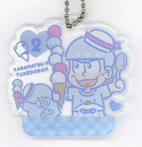 カラ松×タキシードサム 「おそ松さん×サンリオキャラクターズカフェ アクリルキーホルダー」 原宿カフェ限定