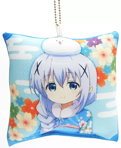 チノ(晴れ着) ミニクッションキーホルダー 「ご注文はうさぎですか??」 C93グッズ