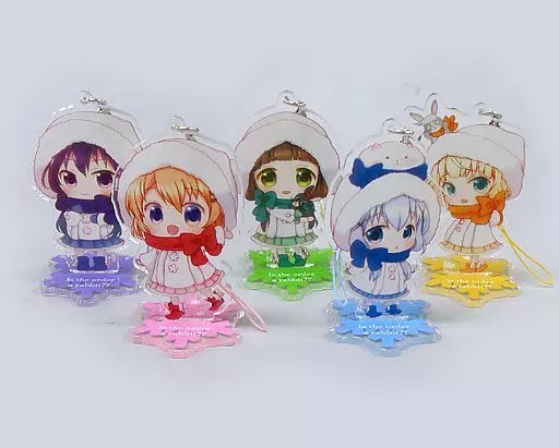 全5種セット 「ご注文はうさぎですか?? スタンド付きアクリルストラップ」 ローソン限定