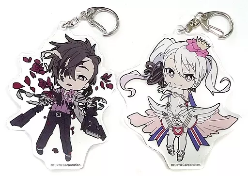 主人公(男)＆μ ミニキャラビッグアクリルキーホルダー2個セット 「PS4ソフト Caligula Overdose -カリギュラ オーバードーズ- アニメイト限定セット」 同梱特典