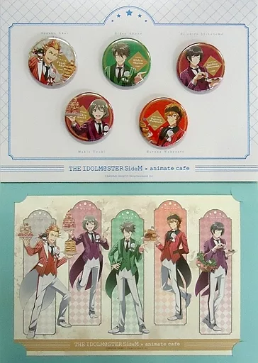 キービジュアル 甘党会セット(台紙付ポートレート1枚+缶バッジ5種付) 「アイドルマスター SideM×animatecafe」