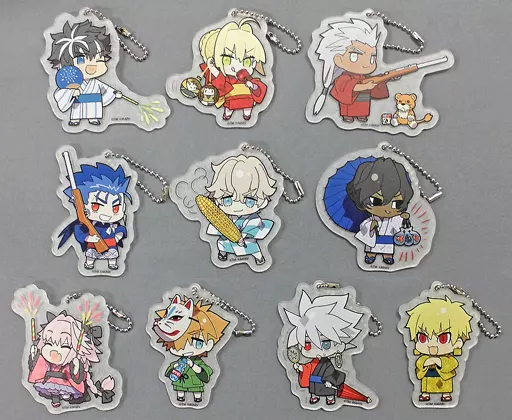 キーホルダー・マスコット(キャラクター)　全10種セット 「Fate/EXTELLA LINK×Treevillage トレーディング和紙アクリルキーホルダー」