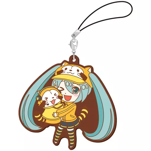 初音ミク＆ラスカル(ハグ) おっきめラバーストラップ 「初音ミク×あらいぐまラスカル 2018」