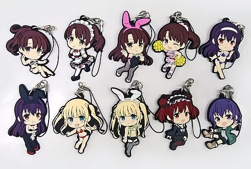 全10種セット ラバーストラップ きゅんキャラいらすとれーしょんず 「一番くじ 冴えない彼女の育てかた♭ 第二弾」 D賞