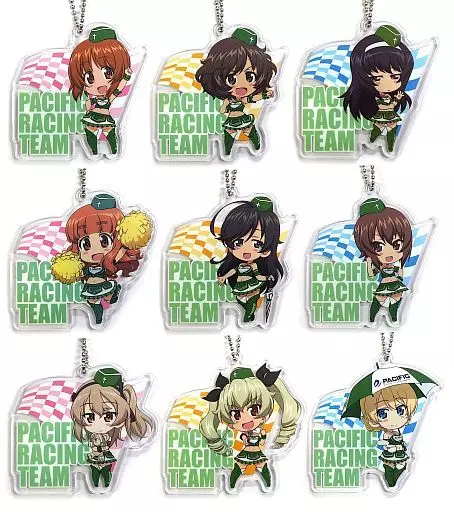 全9種セット アクリルキーチェーンマスコット 2018Ver. 「ガールズ＆パンツァー 最終章×パシフィックレーシングチーム」