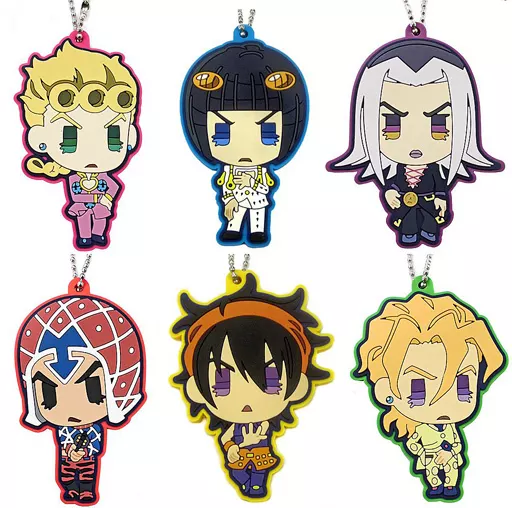 全6種セット 「ジョジョの奇妙な冒険 第五部 黄金の風×ルミネ トレーディングラバーストラップ」