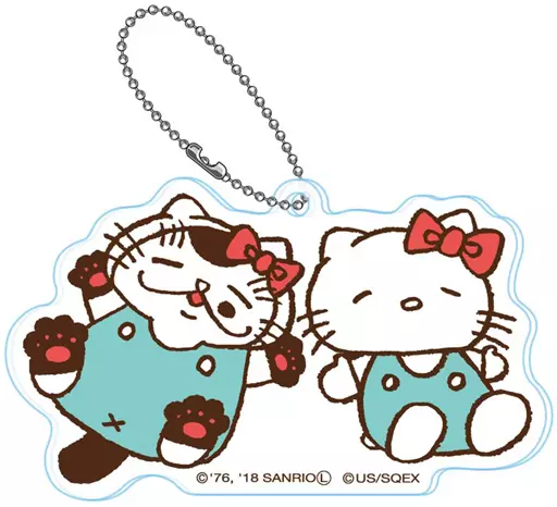 ふくまる×ハローキティA アクリルキーチェーン 「おじさまと猫×サンリオキャラクターズ」