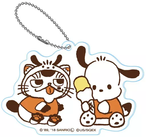 ふくまる×ポチャッコ アクリルキーチェーン 「おじさまと猫×サンリオキャラクターズ」