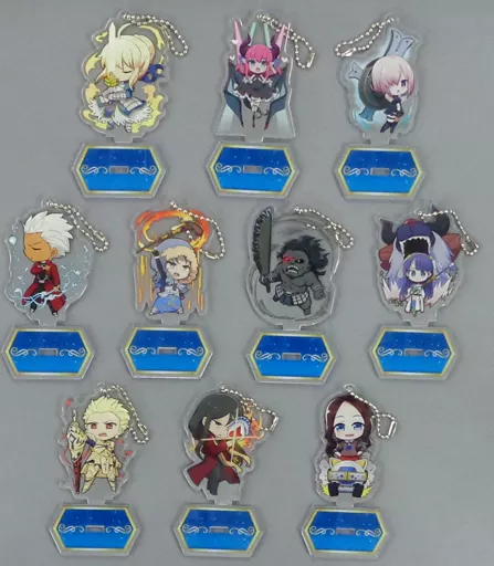 キーホルダー・マスコット(キャラクター)　全10種セット 「セガコラボカフェ Fate/Grand Order Arcade スタンド付きデフォルメアクリルキーホルダーB」 駿河屋 -<中古>全10種セット 「セガコラボカフェ Fate/Grand