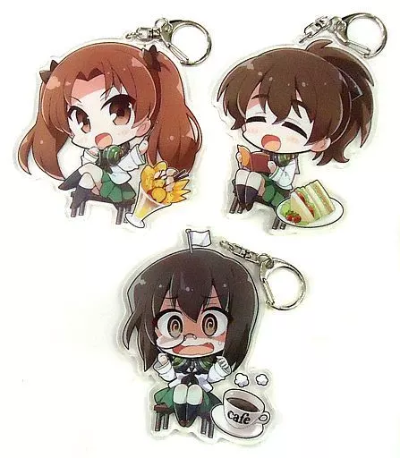 角谷杏＆小山柚子＆河嶋桃 らじぷち アクリルキーホルダーセット(3個組) 「CD ガールズ＆パンツァーRADIO カメさんチーム、卒業準備中! DJCD＆アクリルキーホルダーセット」