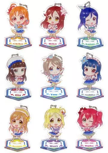 全9種セット 「セガコラボカフェ ラブライブ!サンシャイン!! The School Idol Movie Over the Rainbow スタンド付きアクリルキーホルダーVol.3」