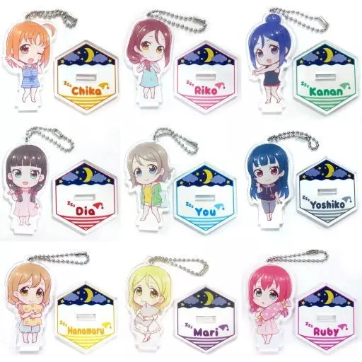 全9種セット 「セガコラボカフェ ラブライブ!サンシャイン!! feat. 電撃G’s magazine スタンド付きアクリルキーホルダーVol.1」