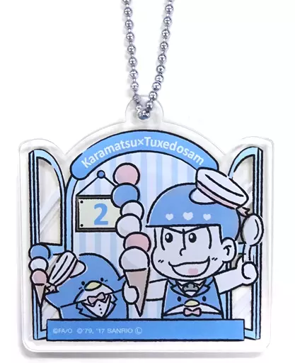 カラ松×タキシードサム(窓) 「おそ松さん×サンリオキャラクターズカフェ アクリルキーホルダー」 大阪＆名古屋＆福岡限定