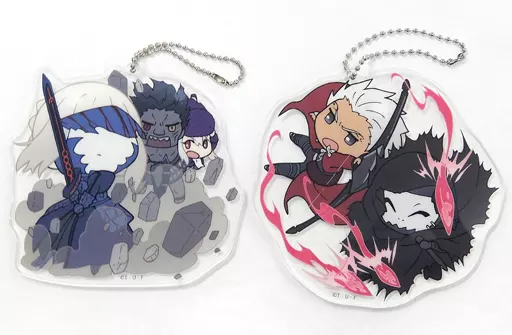 セイバーオルタ＆バーサーカー＆イリヤスフィール/アーチャー＆真アサシン 描きおろしSDアクリルチャーム2個セット 「C96 Fate/stay night  パワーゲーム～壮絶、アインツベルン城の戦い～セット」