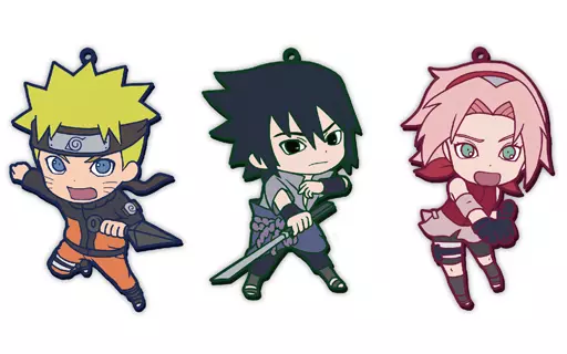 うずまきナルト＆うちはサスケ＆春野サクラ トイズワークスコレクション にいてんごむっ!3個セット 「NARUTO-ナルト-疾風伝」