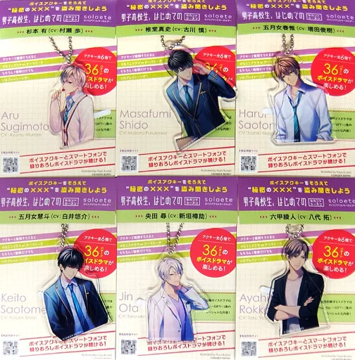 全6種セット soloeteボイスアクリルキーホルダー 「男子高校生、はじめての セカンドシーズン」