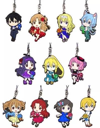全11種セット ラバーストラップ きゅんキャラいらすとれーしょんず 「一番くじ ソードアート・オンライン～10周年記念パーティ!～」 I賞