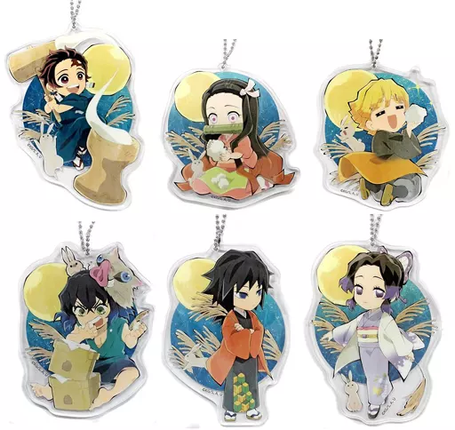 雑貨　全6種セット 「鬼滅の刃カフェ×ufotable Cafe お月見イベント ランダムアクリルチャーム」