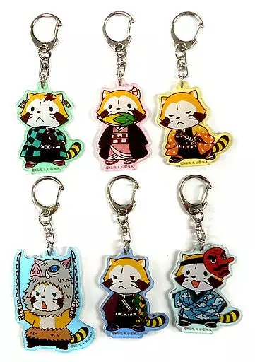 全6種セット 「鬼滅の刃×あらいぐまラスカル アクリルキーホルダー ラスカルver.」