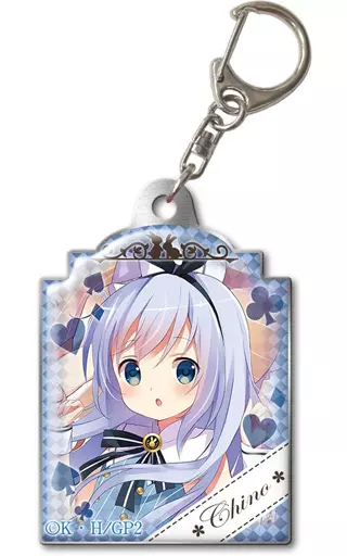 デザイン02(チノ/アリスver.) ぷくっとメタルキーホルダー 「ご注文はうさぎですか??」