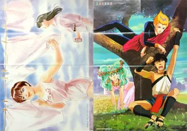 B2両面ポスター(八つ折) 「機動警察パトレイバー/天空戦記シュラト」 アニメディア1990年2月号第3付録_image