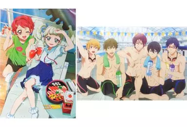 B2両面ポスター(八つ折) 「アイカツ!/Free!-Eternal Summer-」 アニメディア 2014年8月号 付録_image