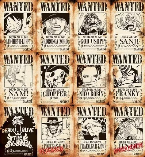 ポスター(アニメ)　全12種セット 「ワンピース 手配書ポスター」 創刊50周年記念 週刊少年ジャンプ展 VOL.3グッズ 駿河屋 -<中古>全12種セット 「ワンピース 手配書ポスター