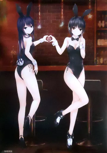A3メタルポスター バニーガール生足ver(珈琲貴族) 「等身大タペストリー バニーガール 白峰&青山 2本セット」 購入特典_image