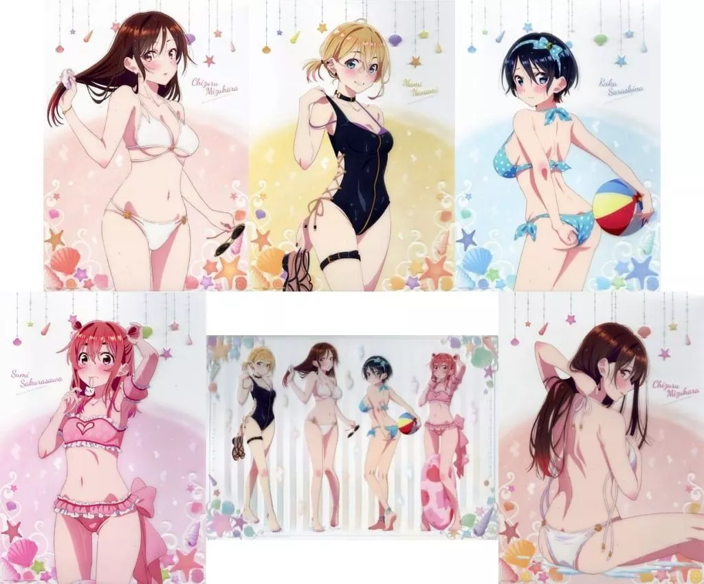 ポスター　全6種セット A3クリアポスター 「くじ引き堂 彼女、お借りします オンラインくじ 水着と彼女」 C賞