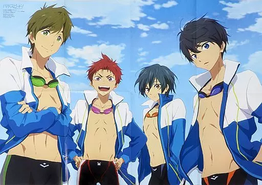B2両面(八つ折) 集合/集合 「映画 ハイ☆スピード!－Free! Starting Days－/美男高校地球防衛部LOVE!」 アニメージュ2015年11月号付録_image