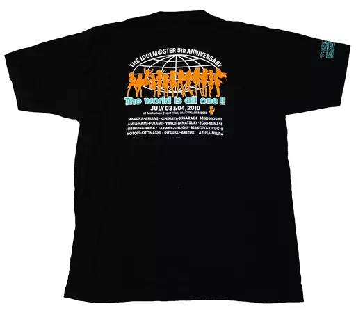 アイドルマスター EXTRA Tシャツ ブラック Mサイズ 「アイドルマスター THE IDOLM＠STER 5th ANNIVERSARY The world is all one !!」