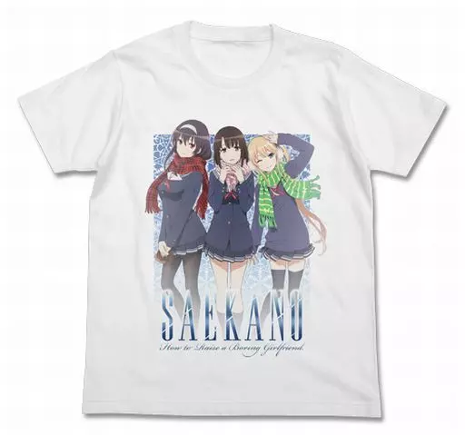 冴えない彼女の育てかた♭ 恵＆英梨々＆詩羽 全面プリントTシャツ ホワイト 駿河屋 -<中古>恵＆英梨々＆詩羽 フルカラーTシャツ ホワイト Lサイズ
