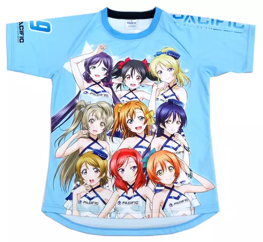 μ’s フルグラフィックTシャツ ブルー Mサイズ 「PACIFIC RACING TEAM×ラブライブ!」 第2期 個人スポンサーコース特典