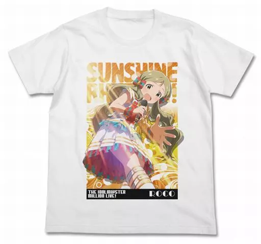 伴田路子 Sunshine Rhythm!!ロコ フルカラーTシャツ ホワイト Lサイズ 「アイドルマスター ミリオンライブ!」（破損品：着用感、首タグ薄れ有り）