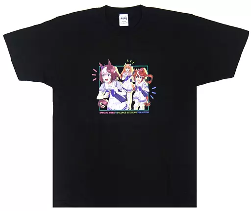 Tシャツ(キャラクター)　[単品] 集合 Tシャツ ブラック フリーサイズ 「ウマ娘 プリティーダービー 2017年ファイナルイベント＆アニメ新情報発表会 有明記念 特製詰め合わせ ウマ袋」