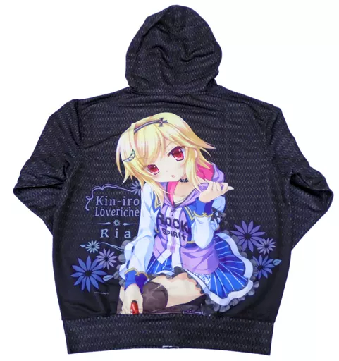 アウターウェア(キャラクター)　僧間理亜 フルプリントパーカー ブラック フリーサイズ 「金色ラブリッチェ-Golden Time-」 C96グッズ