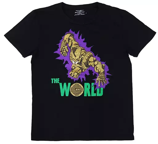 Tシャツ(キャラクター)　THE WORLD Tシャツ ブラック×パープル Lサイズ 「ultra-violence×ジョジョの奇妙な冒険 第三部 スターダストクルセイダース」