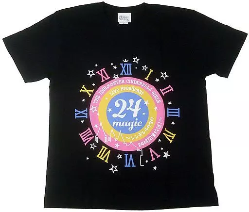 イベントロゴ 公式生放送スタッフTシャツ ブラック Mサイズ 「THE IDOLM＠STER CINDERELLA GIRLS Live Broadcast 24magic ～シンデレラたちの24時間生放送!～」 プレミアム会員限定
