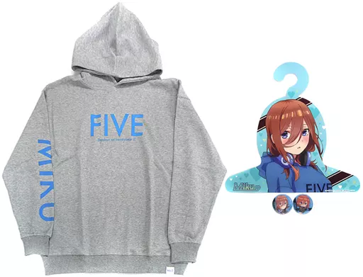 アウターウェア　[キャラハンガー欠品] 中野三玖 FIVEパーカー(キャラハンガー＆缶バッジ2個付き) ブラック XLサイズ 「五等分の花嫁∬」 駿河屋 - 【買取】中野一花 FIVEパーカー(キャラハンガー＆缶