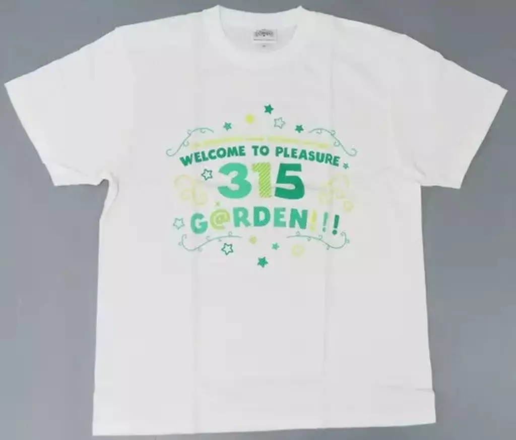 イベントロゴ 公式Tシャツ ホワイト Mサイズ 「THE IDOLM＠STER SideM PRODUCER MEETING WELCOME TO PLEASURE 315 G＠RDEN!!!」