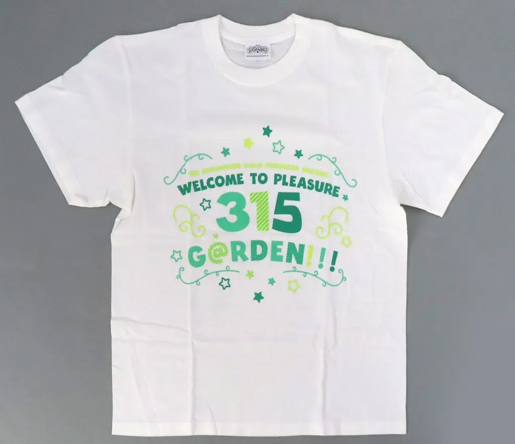 イベントロゴ 公式Tシャツ ホワイト Lサイズ 「THE IDOLM＠STER SideM PRODUCER MEETING WELCOME TO PLEASURE 315 G＠RDEN!!!」
