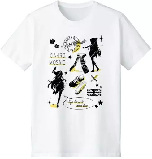 衣類　九条カレン Ani-Sketch Tシャツ ホワイト レディースMサイズ 「きんいろモザイク Thank you!!」